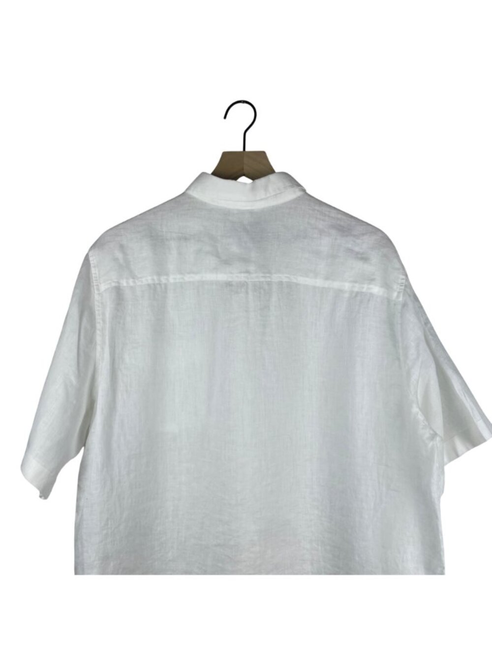 Garnet Hill 100% Linen Short Sleeve Button-Up Shirt Men's Large Resortwear White - Picture 10 of 12